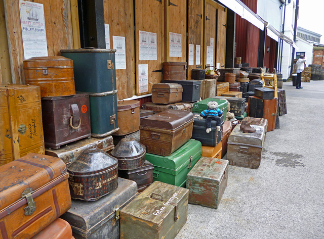 Mooch monkey at ss Great Britain in Bristol - dockside passenger luggage