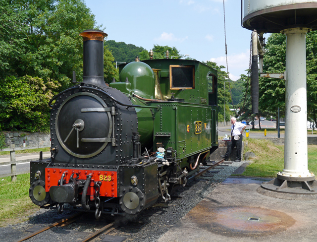 Mooch monkey at the Welshpool & Llanfair Light Railway - engine after taking on water