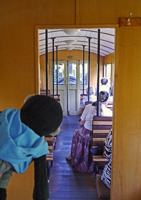 Mooch monkey at the Welshpool & Llanfair Light Railway - carriage