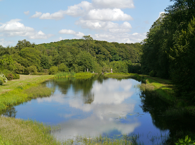 Minty Mooch monkey at Castle Howard - placid pond lake