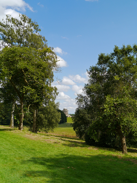 Minty Mooch monkey at Castle Howard - view of the Mausoleum