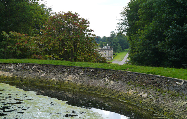 Minty Mooch monkey at Castle Howard - fountain reservoir in the woods