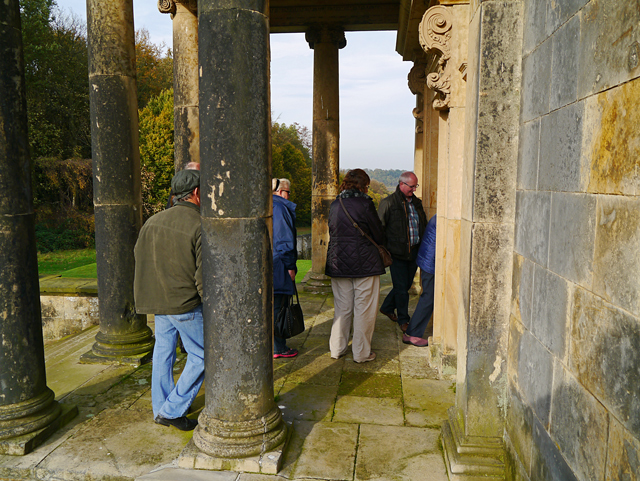 Mina Mooch monkey at Castle Howard - visiting the Temple of the Four Winds