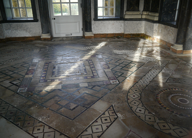 Mina Mooch monkey at Castle Howard - interior of the Temple of the Four Winds