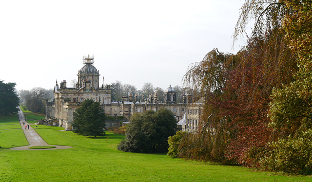 Mina Mooch monkey at Castle Howard - the house in the autumn