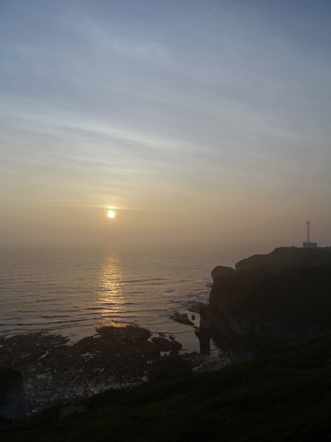 Mooch monkey at Flamborough Head at sunrise