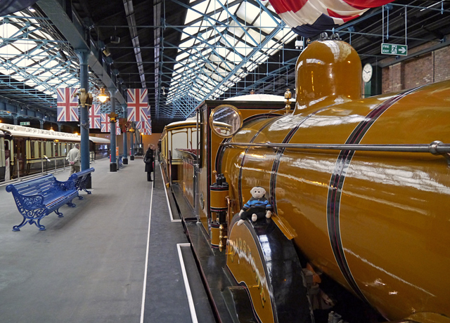 Mooch monkey on a royal train at the National Railway Museum in York