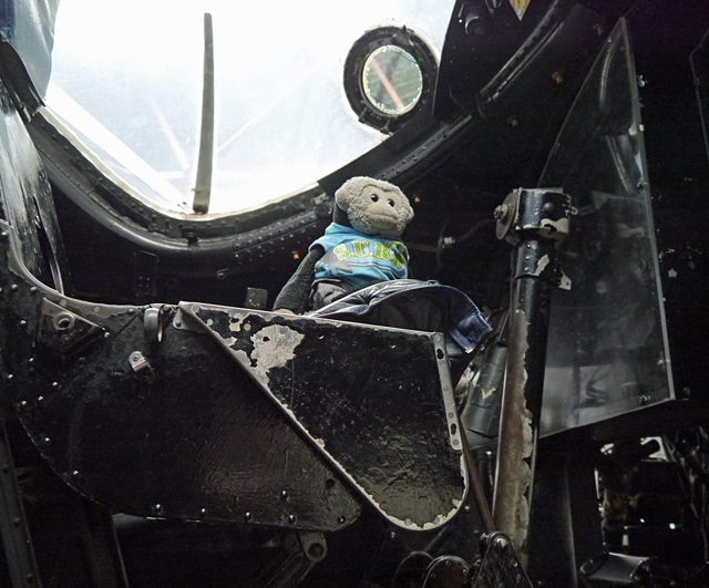 Mooch monkey at Yorkshire Air Museum, Elvington - inside the Canberra cockpit