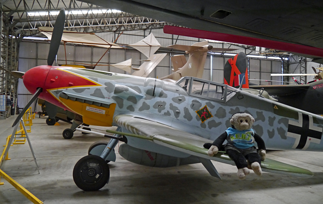 Mooch monkey at Yorkshire Air Museum, Elvington - Messerschmitt Bf109G