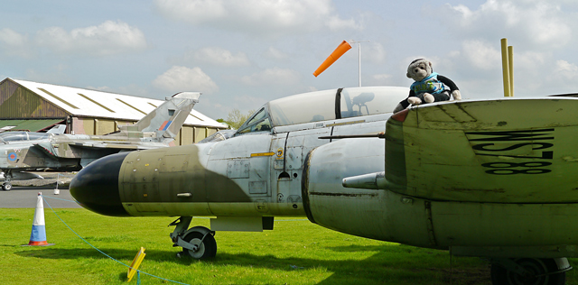 Mooch monkey at Yorkshire Air Museum, Elvington - Gloster Meteor