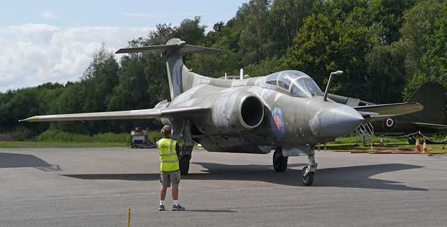 Mooch monkey at Yorkshire Air Museum, Elvington - the Blackburn Buccaneer S2 testing systems