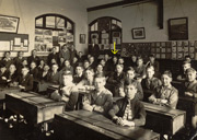 My classroom at Callowland School. I'm the boy pointed to by the arrow