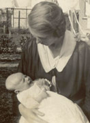 Mum with baby Dennis in 1930